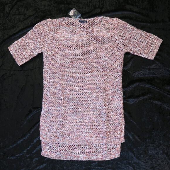 NEW Chadwick's Boston Chunky Knit Tunic Pullover Large Pink Multi 1/2 sleeve NWT - Picture 2 of 10